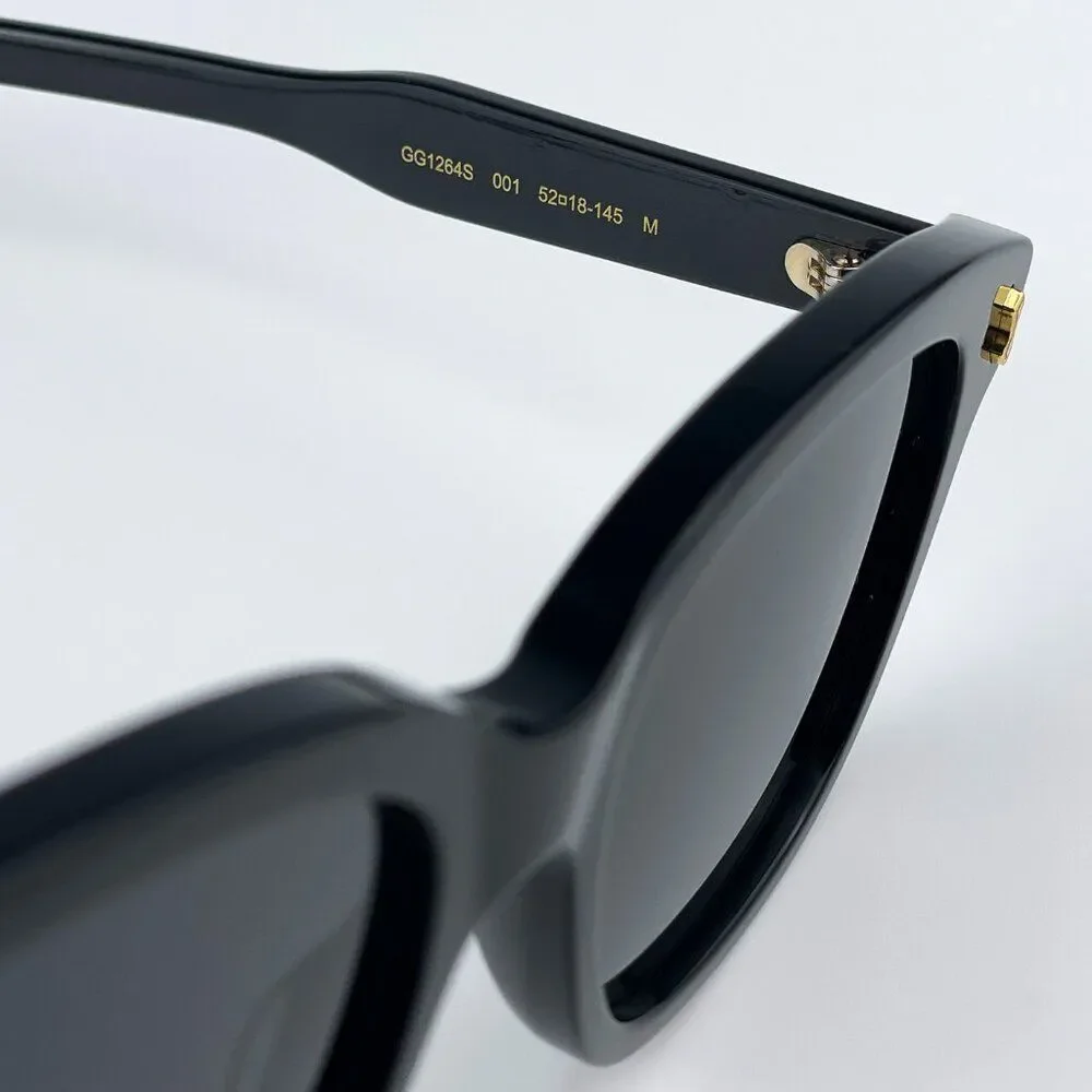 NEW Gucci GG1264S 001 Black Grey Square Women Sunglasses
